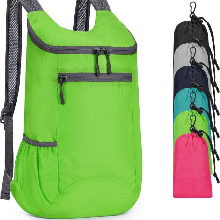 20L Lightweight Foldable Backpack, Folding Hiking Daypack for Travel, Cycling,Camping, Packable Bag for Men & Women, Green