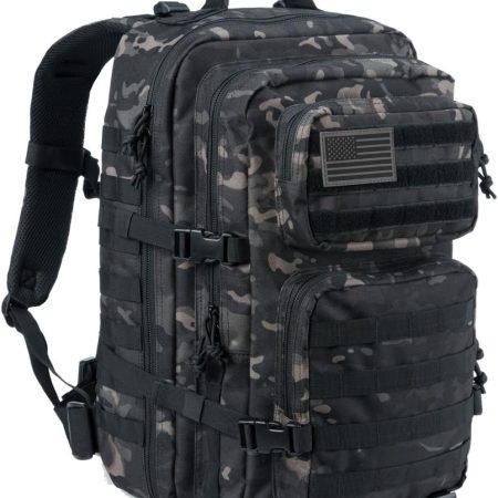 Military Tactical Backpack Large Army 3 Day Assault Pack  Bag Backpacks (Black Camo)